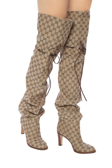 gucci yellow combat boots|gucci thigh high boots sale.